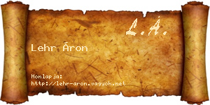 Lehr Áron névjegykártya